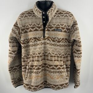 Columbia Sportswear Sherpa Fleece Pullover Men Medium Patterned Snap Jacket(S1)